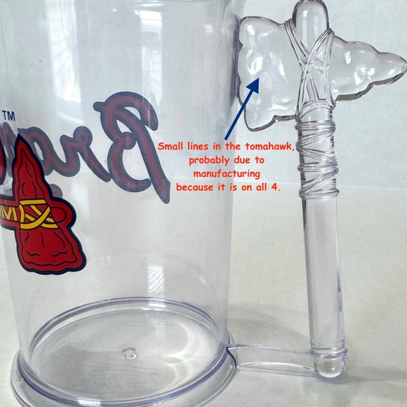 ⚾️Altlana Braves Tomahawk Tanker Mug/Stein/Plastic/Souvenir/Baseball/Collectable - Picture 5 of 6